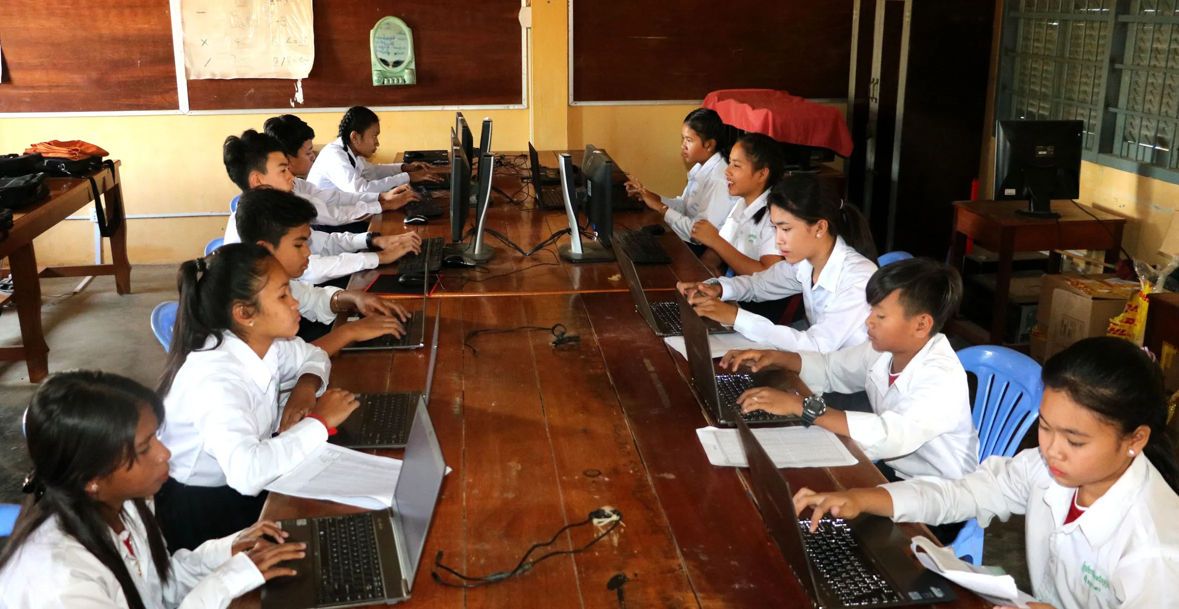 Students in class at Chumkriel Language School